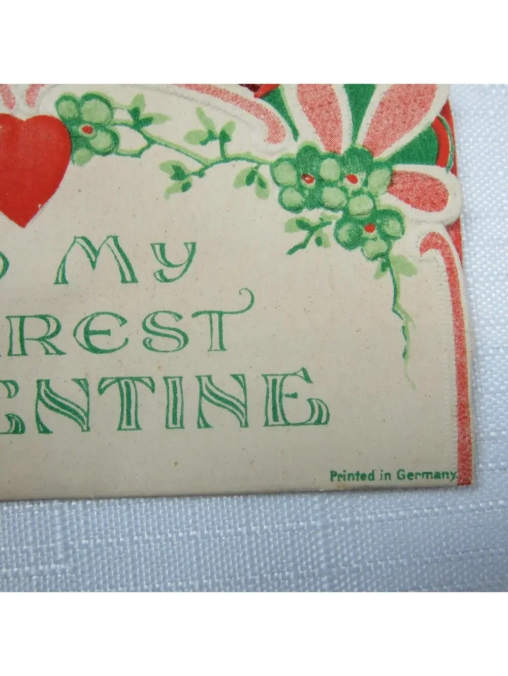Vintage Valentine Pop Up 3D Die Cut Honeycomb Girl Boy Gardener Germany 1920-30s